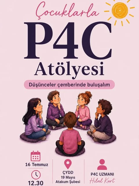 Çocuklarla P4C atölyesi afişi